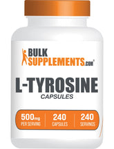 BulkSupplements L-Tyrosine 500mg Capsules front view
