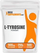 BulkSupplements L-Tyrosine Powder 500mg front view packaging