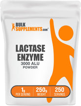 BulkSupplements Lactase Enzyme Powder 3000 ALU 272g front view