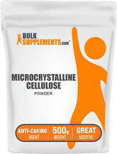 BulkSupplements Microcrystalline Cellulose Powder 500g front view