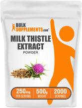 BulkSupplements Milk Thistle Extract Powder front view 500g