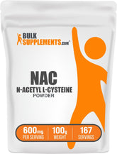 BulkSupplements N-Acetyl L-Cysteine Powder 100g front view