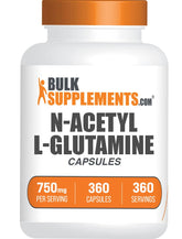 BulkSupplements N-Acetyl L-Glutamine Capsules 750mg front view
