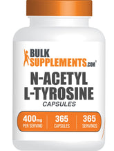 BulkSupplements N-Acetyl L-Tyrosine 400mg capsules front view