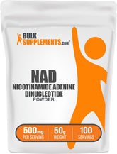 BulkSupplements NAD Powder 500mg front view packaging