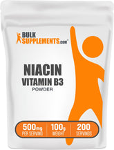 BulkSupplements Niacin Powder 500mg front view packaging