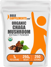BulkSupplements Organic Chaga Mushroom Extract Powder 250g front view