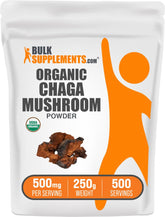 BulkSupplements Organic Chaga Mushroom Powder front view packaging