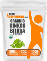 BulkSupplements Organic Ginkgo Biloba Powder 522g front view