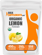 BulkSupplements Organic Lemon Powder 272g front view