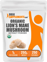 BulkSupplements Organic Lion's Mane Extract Powder 266g front view