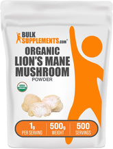 BulkSupplements Organic Lion's Mane Mushroom Powder 522g front view