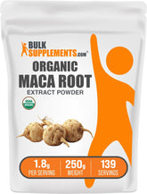 BulkSupplements Organic Maca Root Extract Powder 250g front view