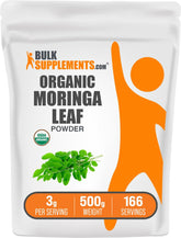 BulkSupplements Organic Moringa Leaf Powder 531g front view