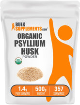 BulkSupplements Organic Psyllium Husk Powder front view packaging