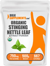 BulkSupplements Organic Stinging Nettle Extract Powder front view packaging