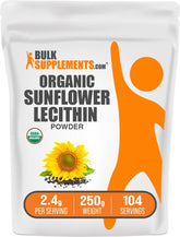BulkSupplements Organic Sunflower Lecithin Powder 2400mg front view