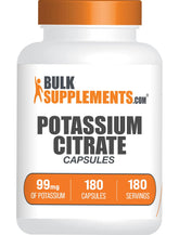 BulkSupplements Potassium Citrate Capsules 99mg front view