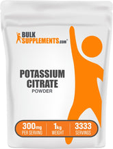 BulkSupplements Potassium Citrate Powder 998g front view