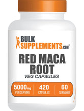 BulkSupplements Red Maca Root Capsules 5000mg front view