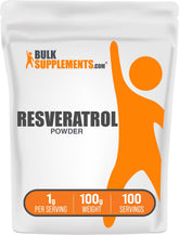 BulkSupplements Resveratrol Powder 1000mg 100g front view
