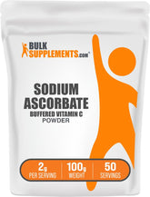 BulkSupplements Sodium Ascorbate Powder 68g front view