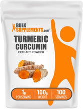 BulkSupplements Turmeric Extract Powder 100g front view