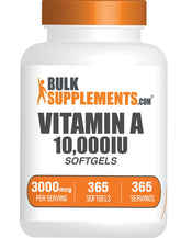 BulkSupplements Vitamin A 10000 IU softgels front view