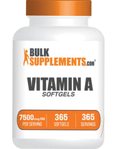 BulkSupplements Vitamin A 25000 IU softgels front view