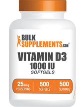 BulkSupplements Vitamin D3 1000 IU Softgels front view