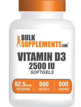 BulkSupplements Vitamin D3 2500 IU softgels front view