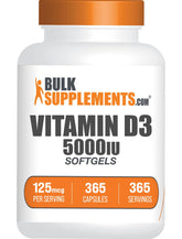 BulkSupplements Vitamin D3 5000 IU Softgels front view