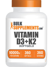 BulkSupplements Vitamin D3 + K2 Softgels front view