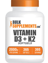 BulkSupplements Vitamin D3 & K2 Softgels front view