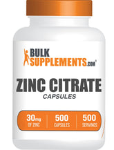 BulkSupplements Zinc Citrate 30mg Capsules front view