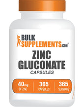 BulkSupplements Zinc Gluconate Capsules 40mg front view