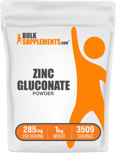 BulkSupplements Zinc Gluconate Powder 1000g front view