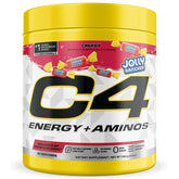 C4 Energy + Aminos 255g front view with JOLLY RANCHER Cherry and Green Apple flavour