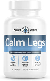 Calm Legs Natural Supplement front view with 60 tablets