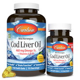 Carlson Norwegian Cod Liver Oil bottle front view