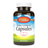 Carlson Small #2 Empty Gelatin Capsules front view in screw-cap bottle