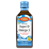 Carlson Super D Omega-3 supplement bottle front view with lemon flavour