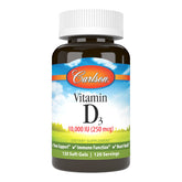 Carlson Vitamin D3 10,000 IU soft gels bottle front view