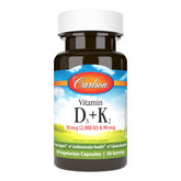 Carlson Vitamin D3 & K2 capsules front view with packaging