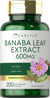 Carlyle Banaba Leaf Supplement bottle front view