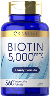 Carlyle Biotin 5000 mcg Extra Strength Tablets front view