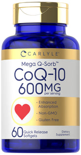 Carlyle CoQ10 Mega Q-Sorb 600mg softgels front view