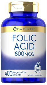 Carlyle Folic Acid 800 mcg Vegetarian Tablets front view