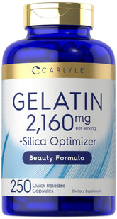 Carlyle Gelatin & Silica Capsules front view with packaging