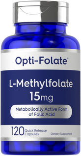 Carlyle L-Methylfolate 25,000 mcg supplement capsules front view